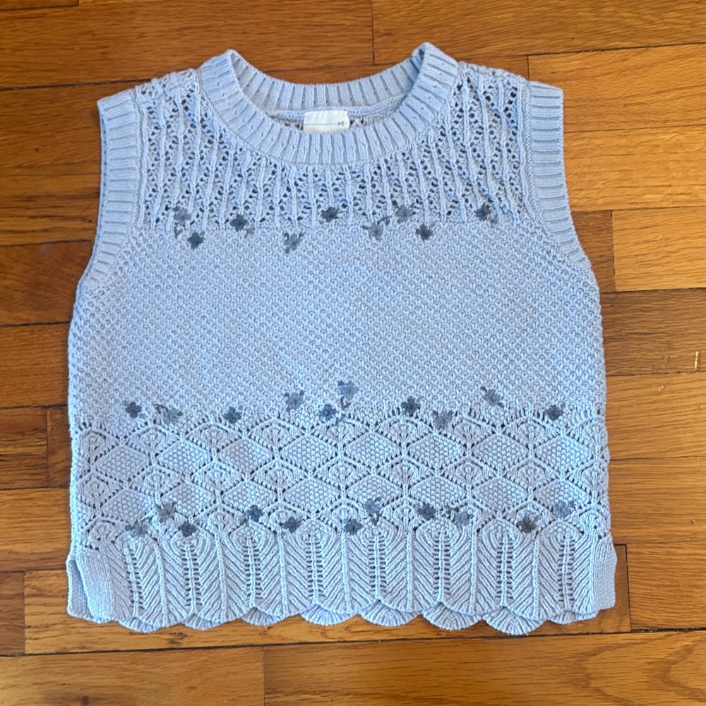 abercrombie kids Light Blue Knit Crop Top - Grandma Coastal/Spring - size 9-10